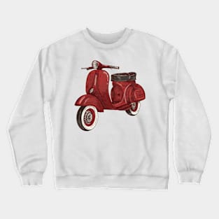 Red Retro Scooter Crewneck Sweatshirt